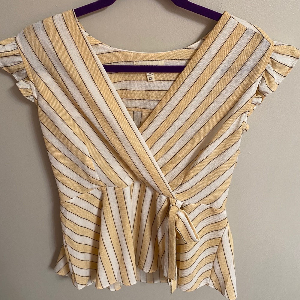 Striped cap sleeve tank top